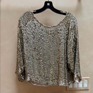 Vince Gold Sequin Blouse